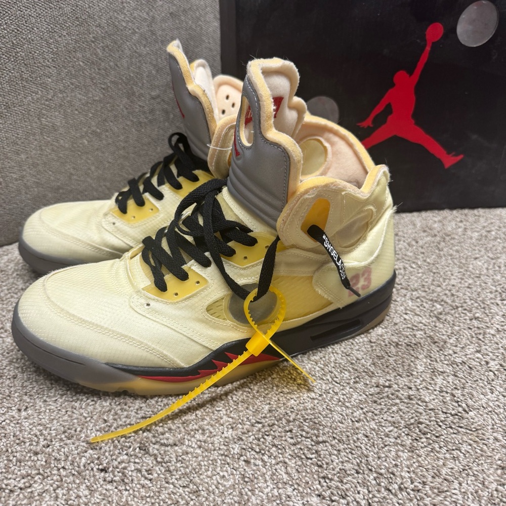 Jordan 5 Off-White ‘Sail’ 2019 Men’s Size 13 Barely Worn - Picture 4 of 11